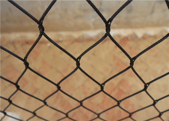 Anti UV Black Oxide Wire Rope Mesh with 20mm to 200mm Aperture and 1.2mm to 3.2mm Cable Diameter