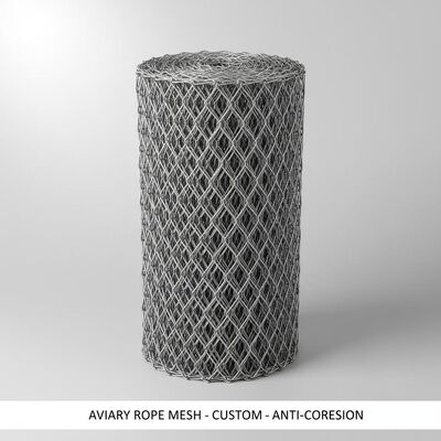 Anti corrosion non rusting aviary wire netting steel rope mesh customized height ideal for secure aviary and bird enclosure