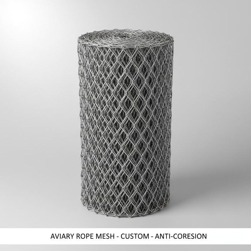 Anti corrosion non rusting aviary wire netting steel rope mesh customized height ideal for secure aviary and bird enclosure