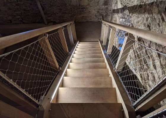 스테인리스 스틸 케이블 메쉬 304 50x50mm 홀 발라스트레이드 네팅