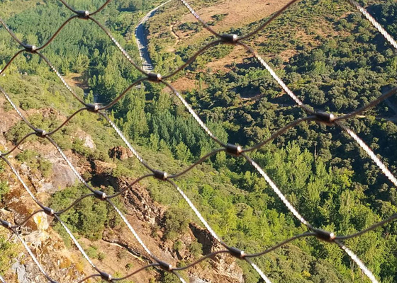 보호하는 0.5-30meter Ｘ는 빈 루스팅 네트로 이루어지는 케이블 메쉬 물미 테라스 안전성을 돌봅니다