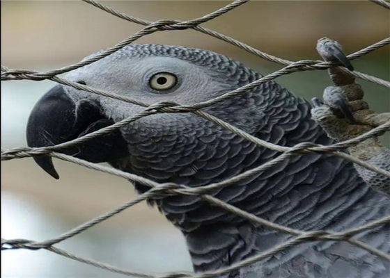 60도 다이아몬드 메시와 스테인리스 스틸 철 로프와 함께 닦은 표면 동물원 철망